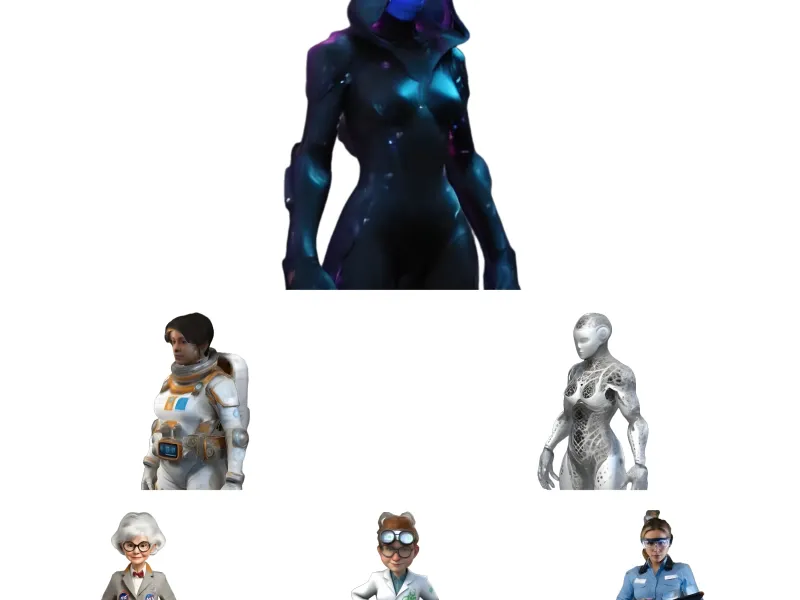Futuristic Team Ensemble - Sci-Fi Figures Collection