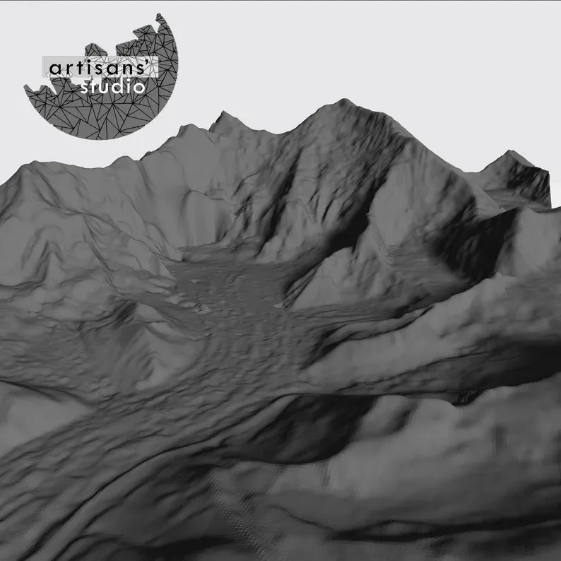 K2 MOUNTAIN STL File 3D Topographic Model