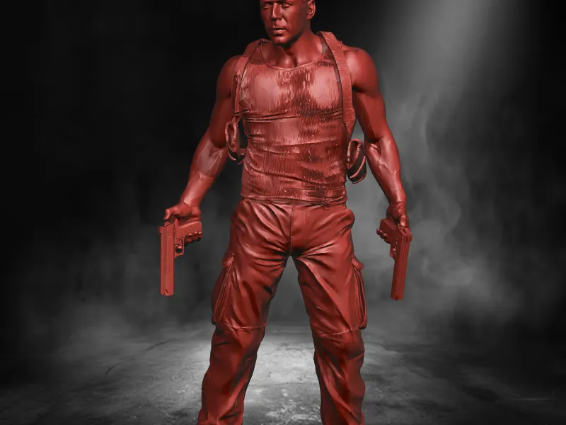 Bruce Willis Die Hard Fan Art – Busto di John McClane ⚡🎬