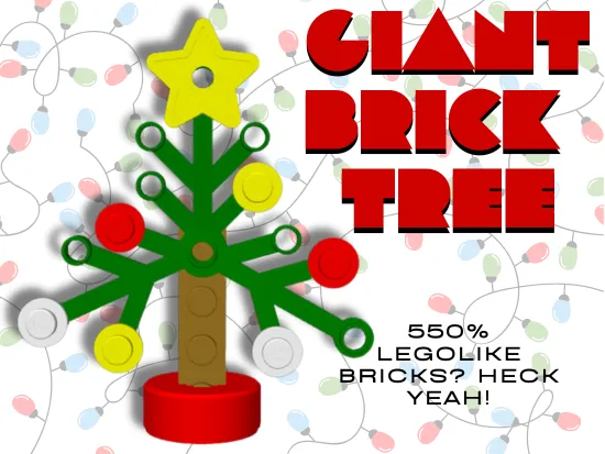 "Giantized" Legolike Brick Building Christmas Tree