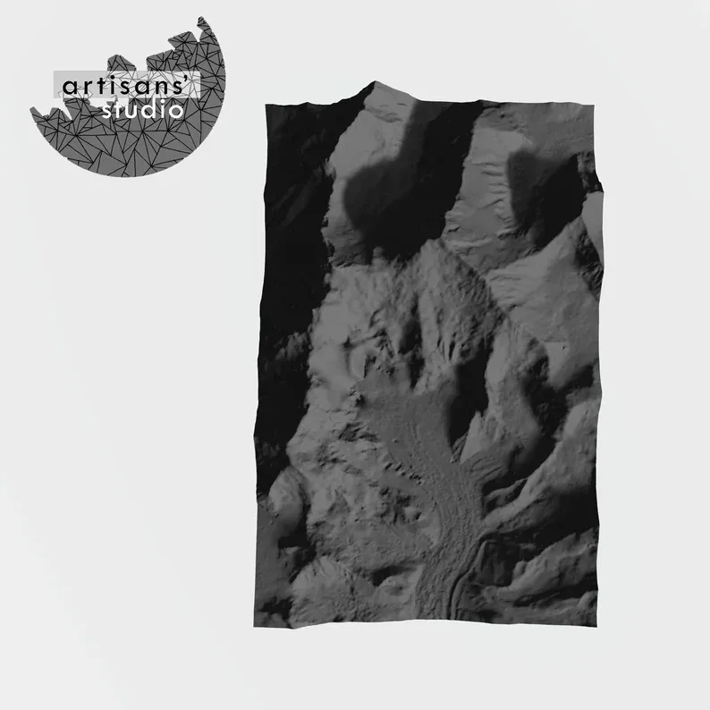 K2 MOUNTAIN STL File 3D Topographic Model