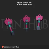 Squid Game Season 3  Hide & Seek Game Keys  High-Detail STL-0