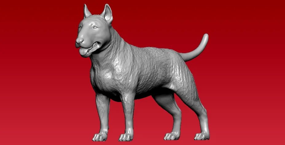 Bull Dog - Terrier Dog - Pit bull statue - 3D print