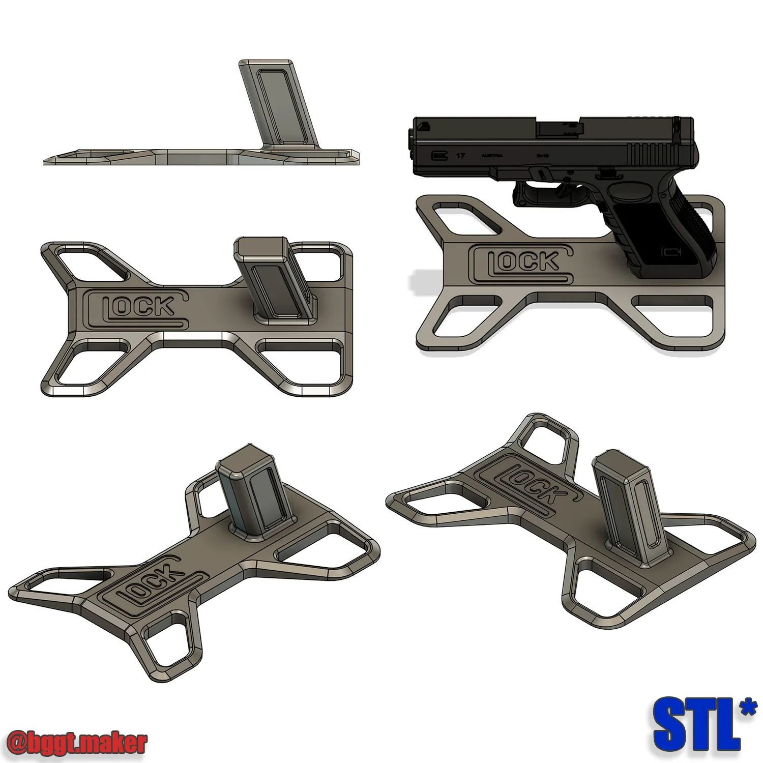 STAND FOR GLOCK G-17 (AIRSOFT GUN) | PISTOL DISPLAY STAND GU