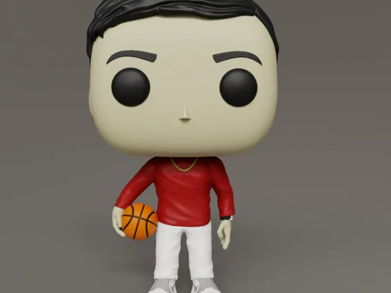 Funko Chico con pelota de baloncesto