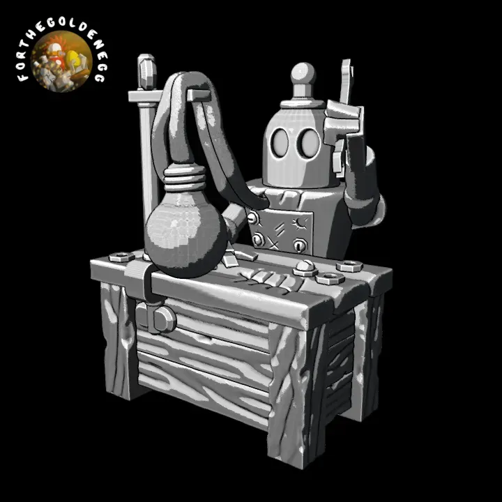 The old robot with the bulb