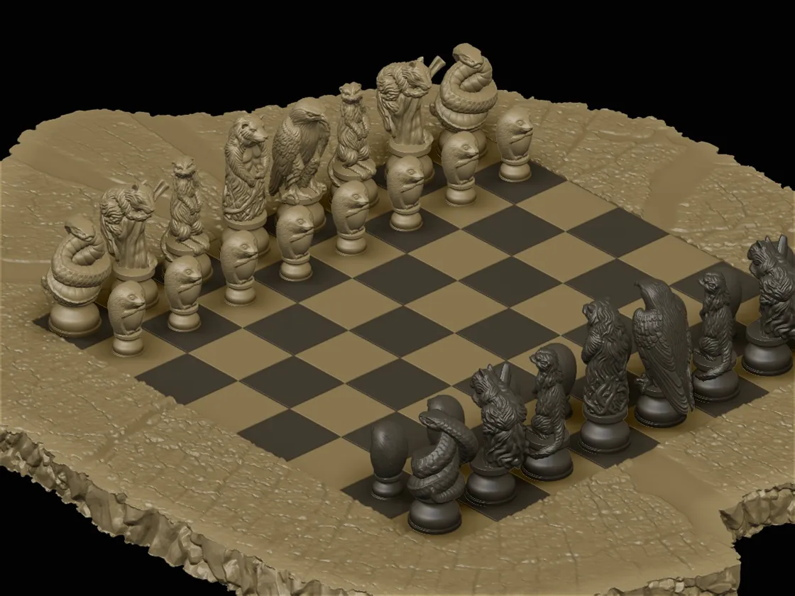 The Hobbit Beorn's Cabin Chess Set 3d digital download
