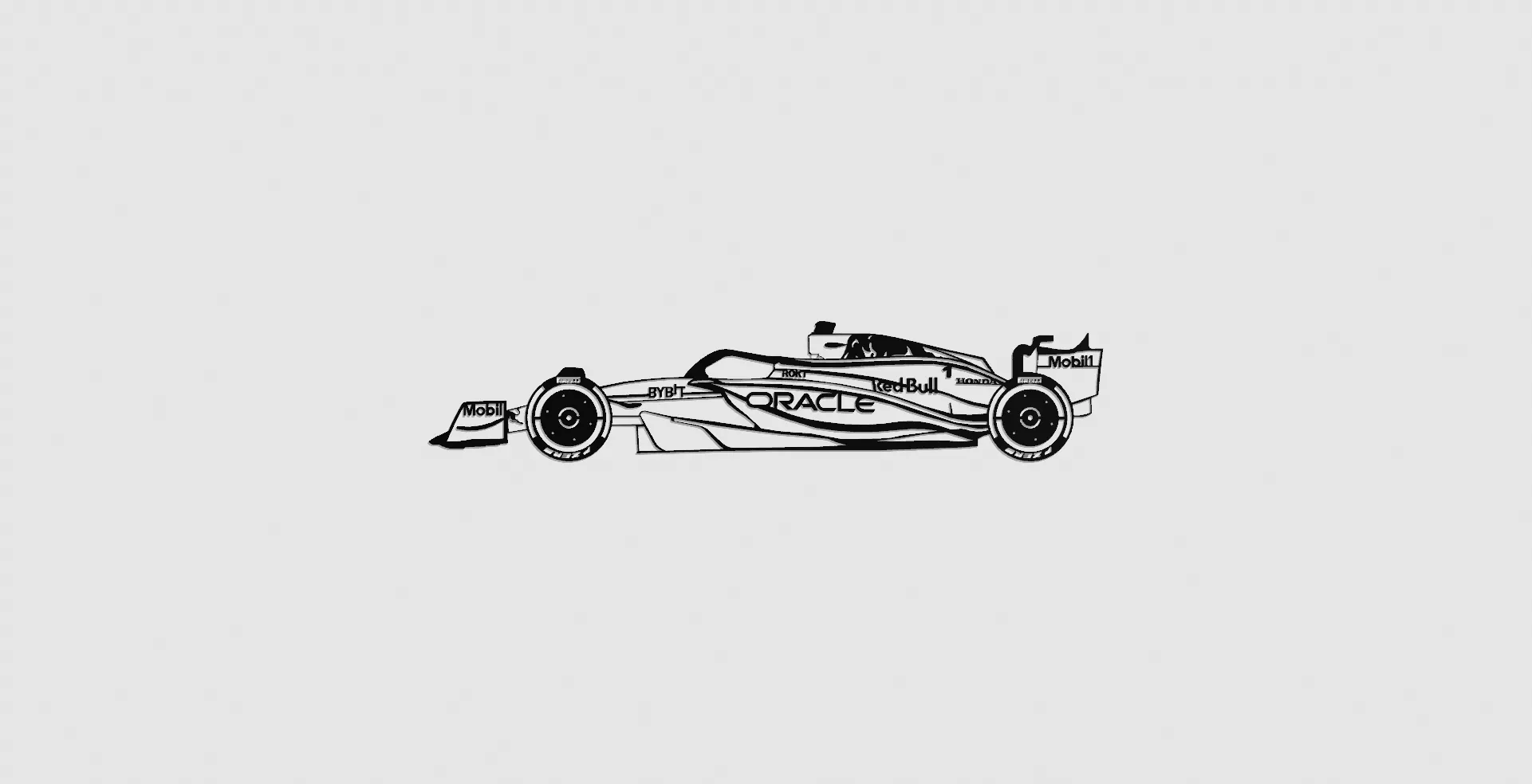 Red bull F1 RB20 2024 Side silhouette detailed