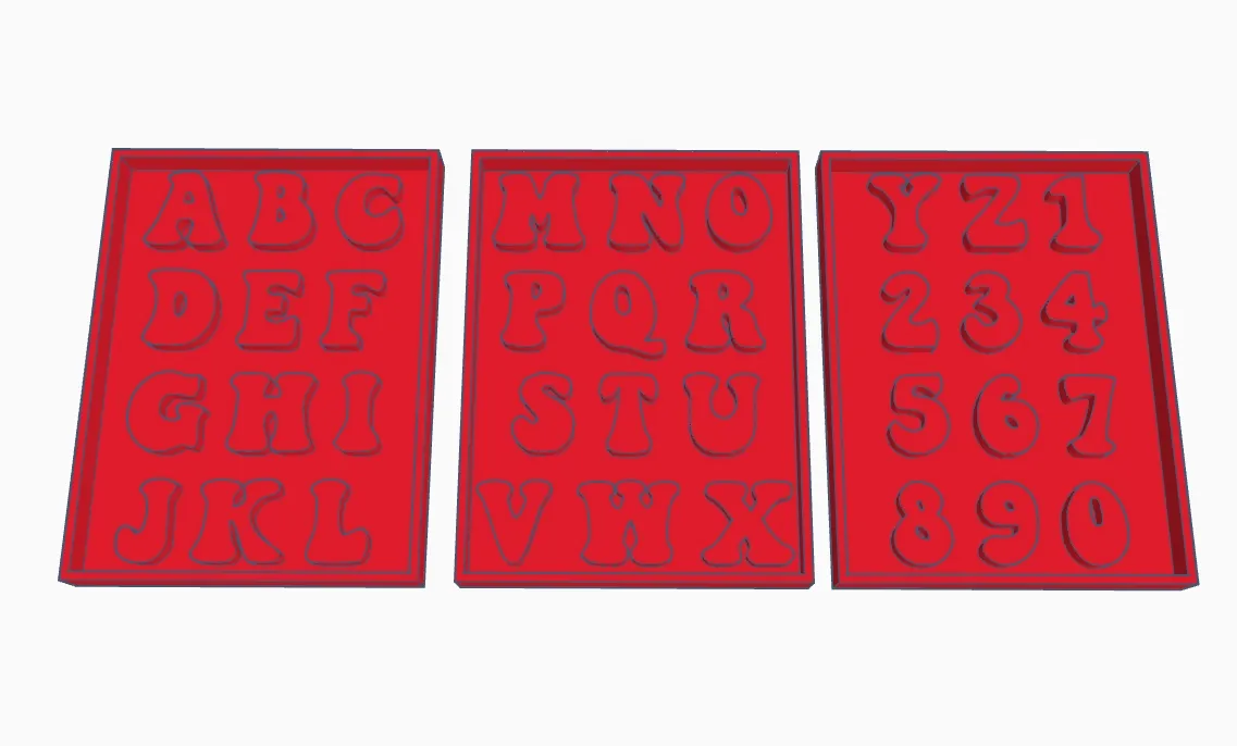 Mold for making a silicone mold of large letters