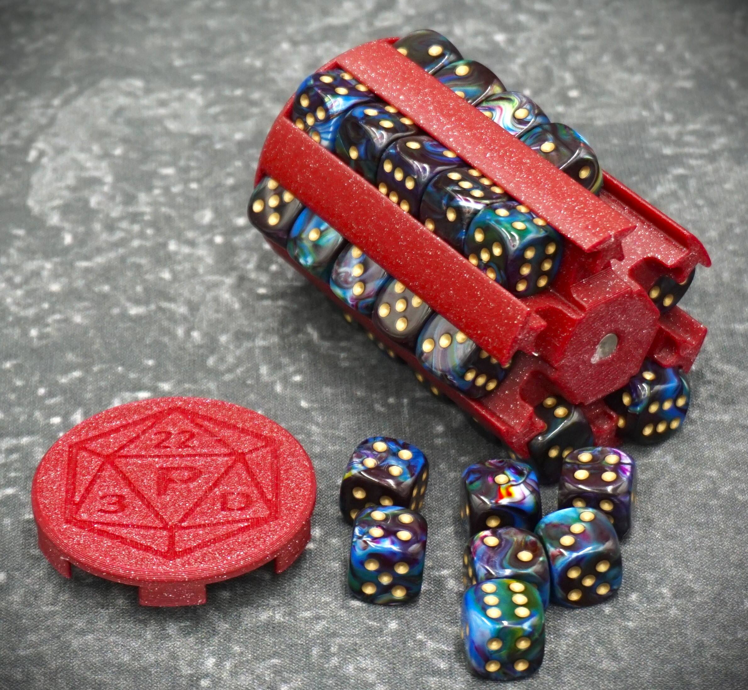 Small D6 Round Dice Box Tower magnetic / PnP TCG Magic Card