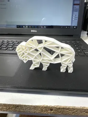 Geometric low poly Bison / Buffalo