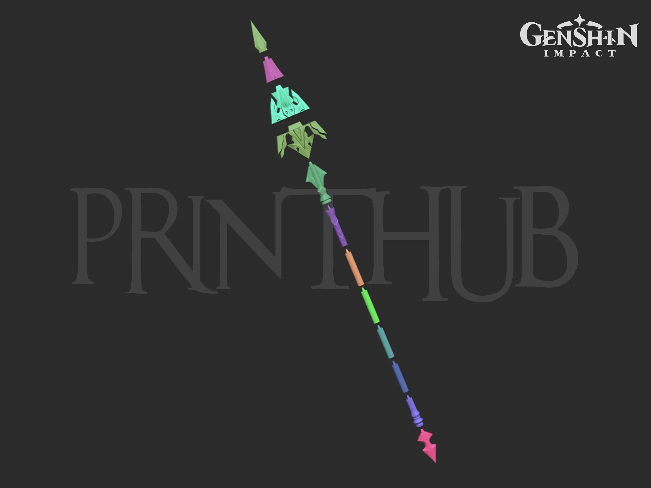 Genshin impact Calamity Queller Weapon 3d print model