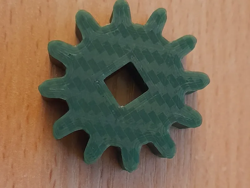 Gear for a toothed transmission.