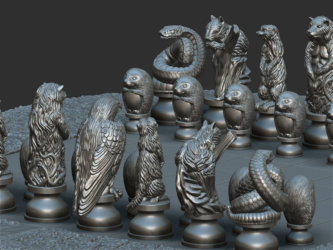 The Hobbit Beorn's Cabin Chess Set 3d digital download