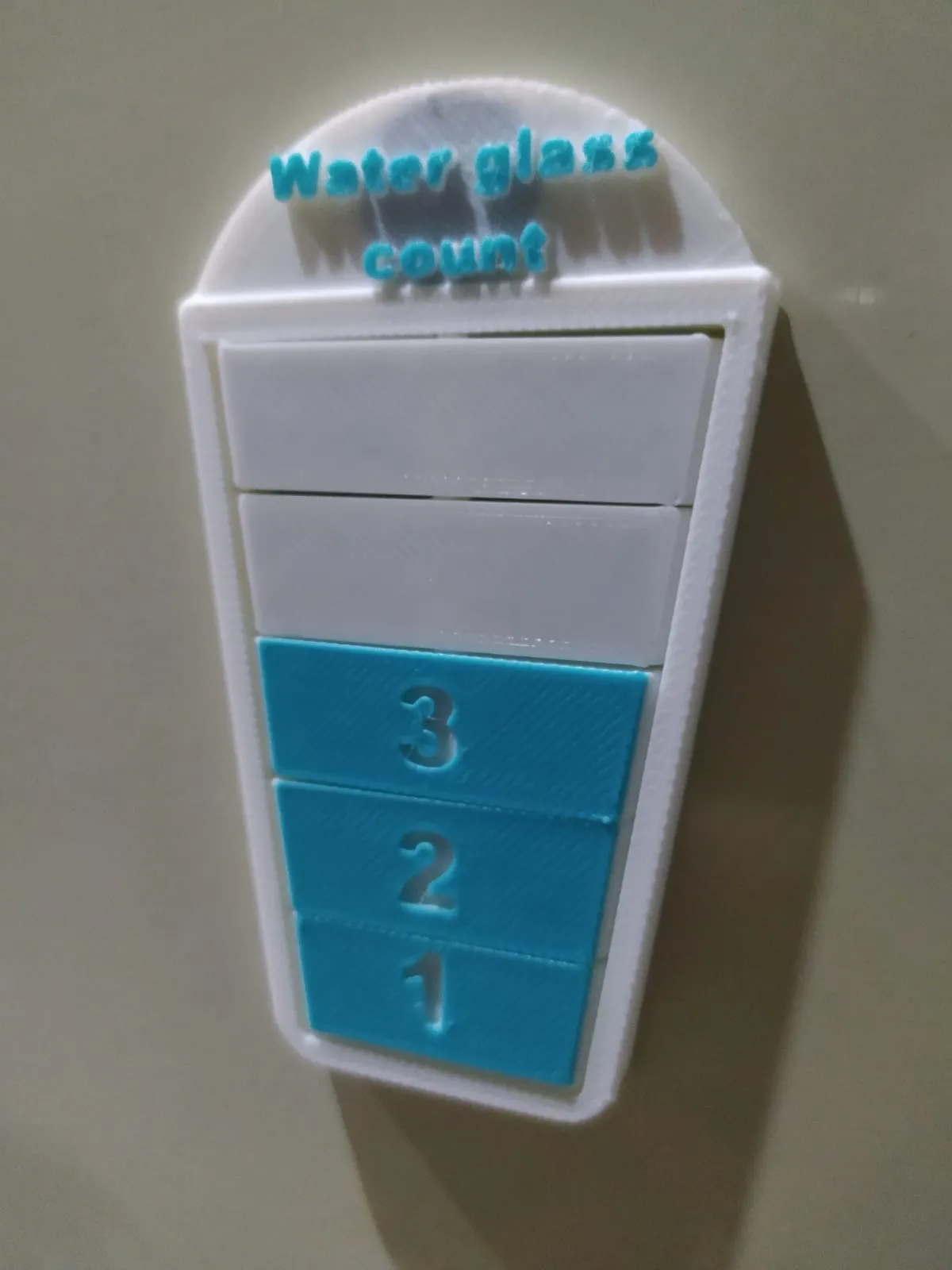 Glass water count fridge magnet