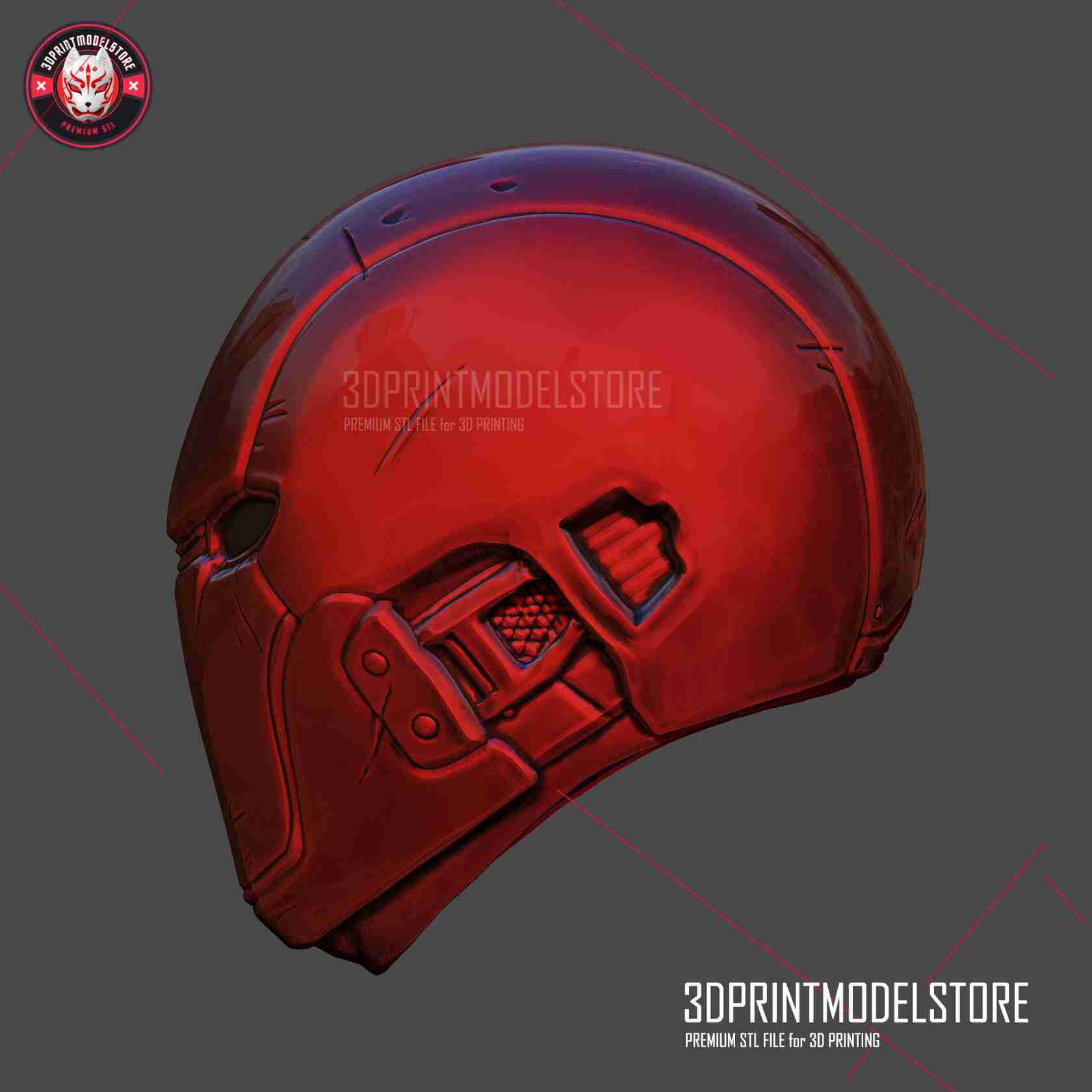 Red Hood Mask version 2 3D Model STL Files