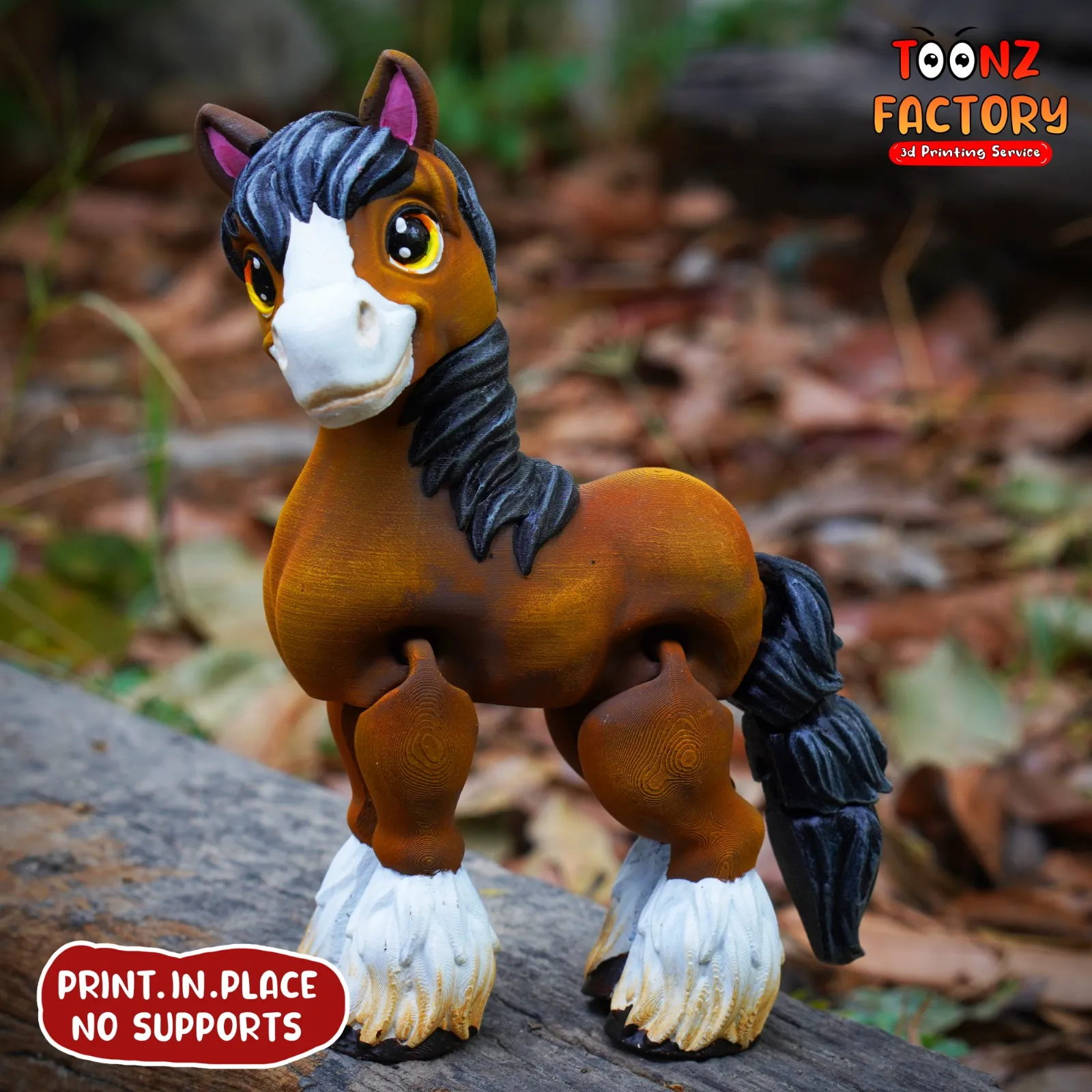 PRINT IN PLACE CUTE FLEXI CLYDESDALE HORSE