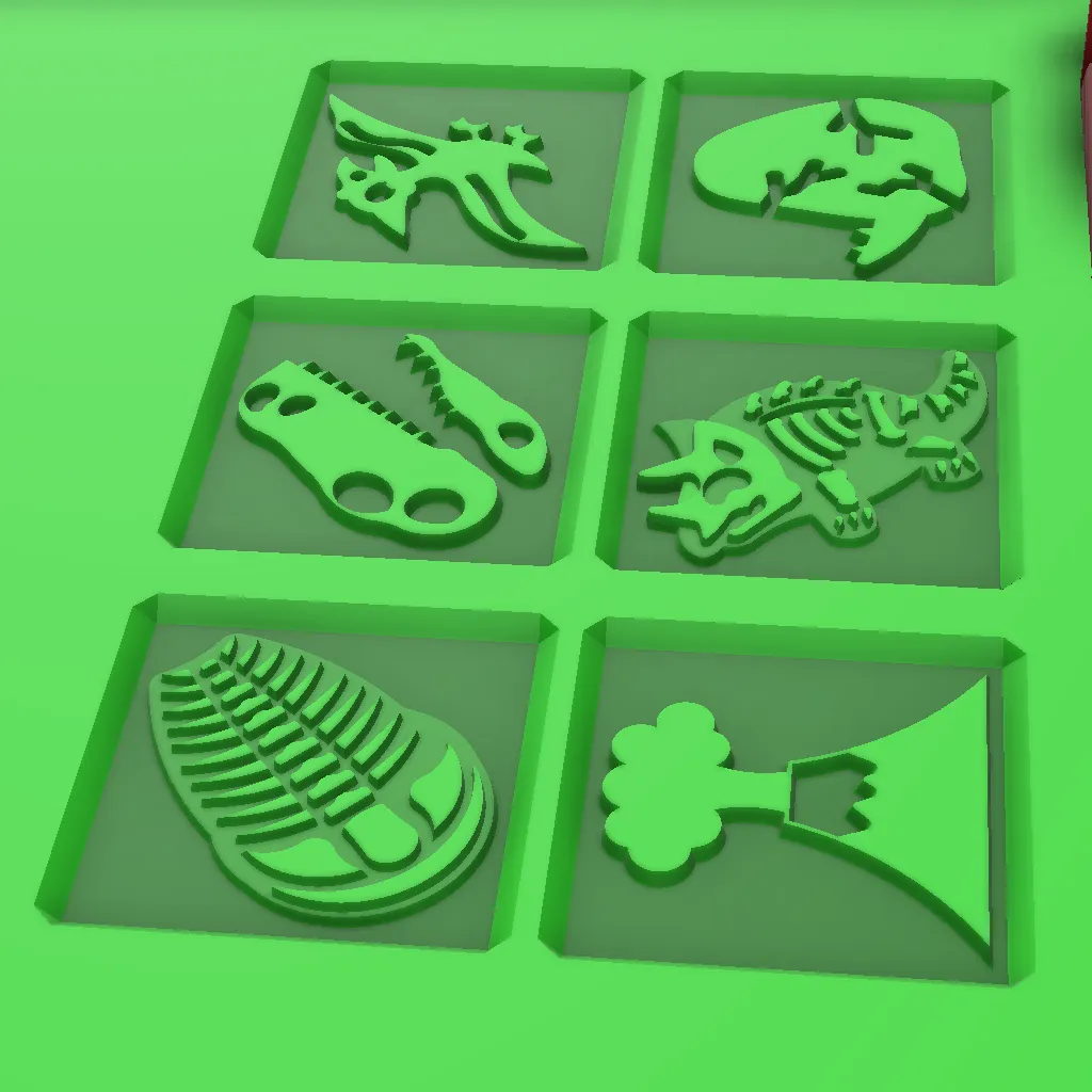 Educational Dinosaur Cube for playdough and sensory play