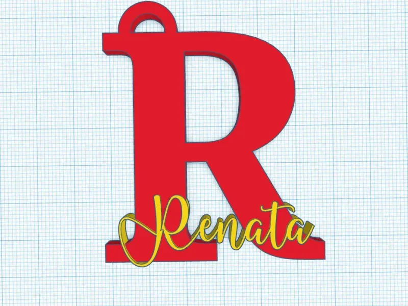 Schlüsselanhänger mit Initialen und Name Renata