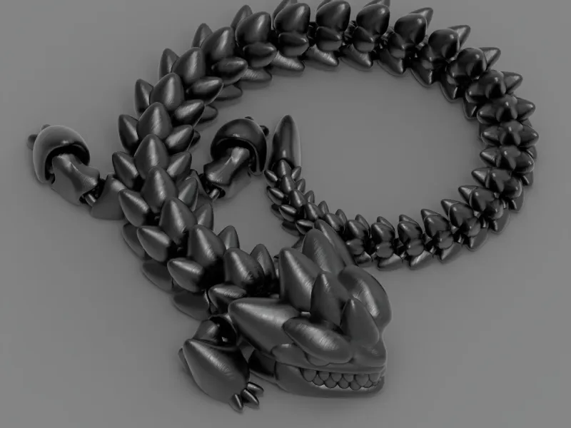 Articulated Dragon 020  - Print in place -  No supports- STL