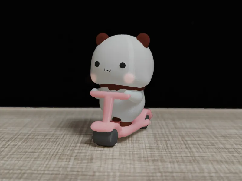 Couple Bear-Riding a scooter_Yier