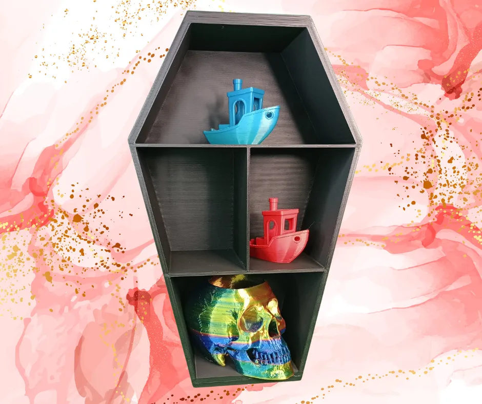 (4 Models 1 File!) Coffin-Shaped 3D Printed Shelf
