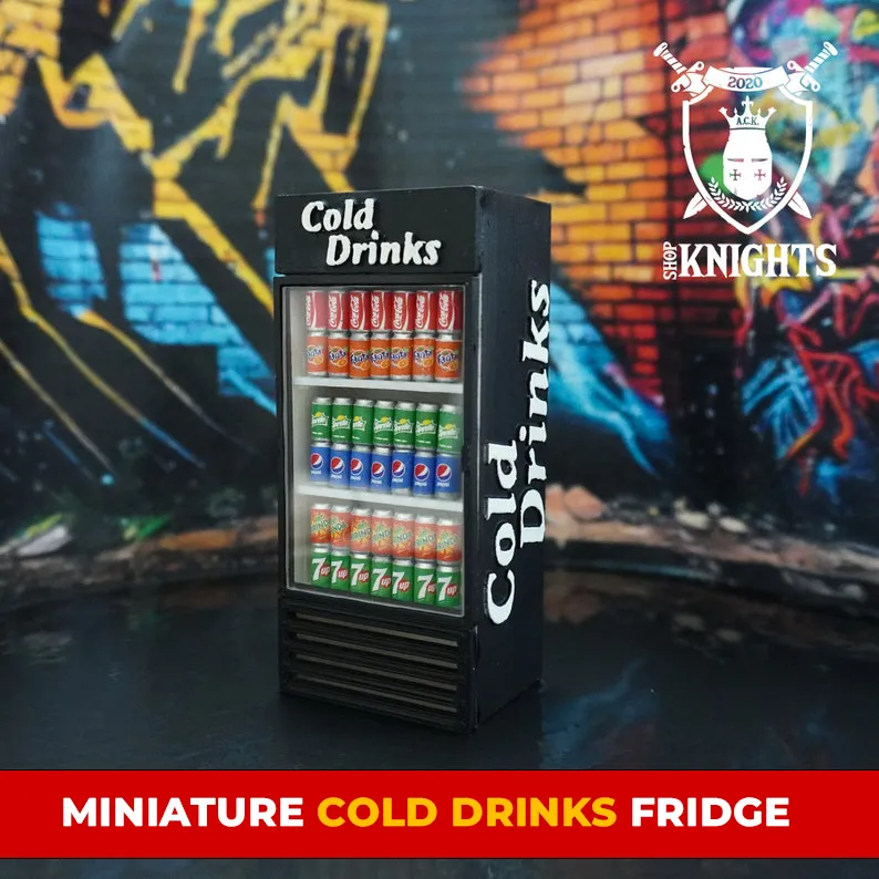Miniature fridge for diorama ice cold drinks