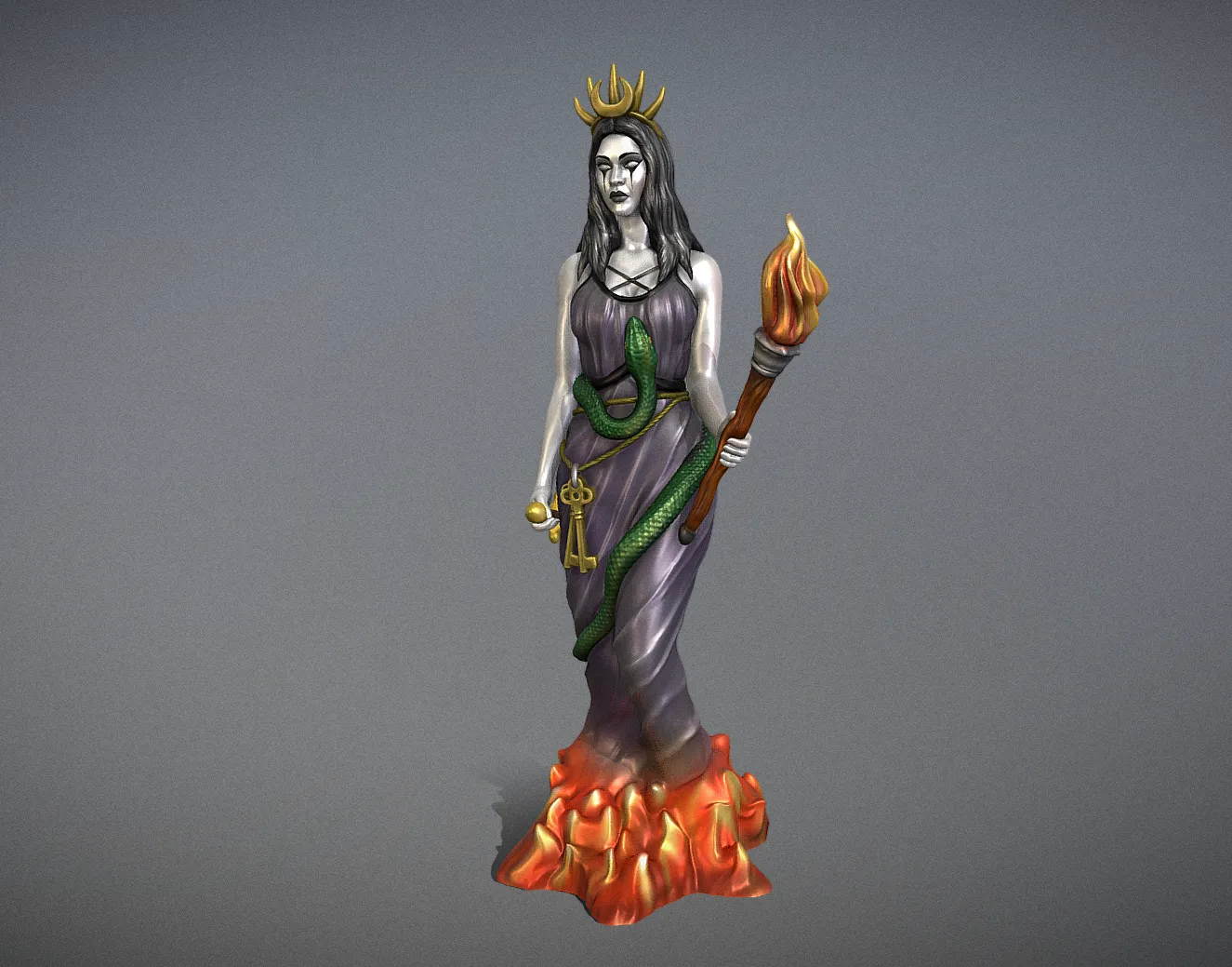 Hecate goddess statue 3D printable model