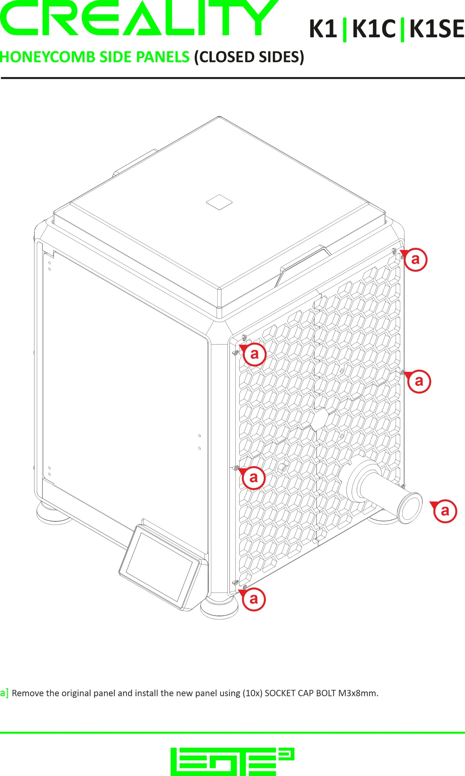 CREALITY K1|K1C|K1SE - SIDE PANELS WITHOUT LOGO