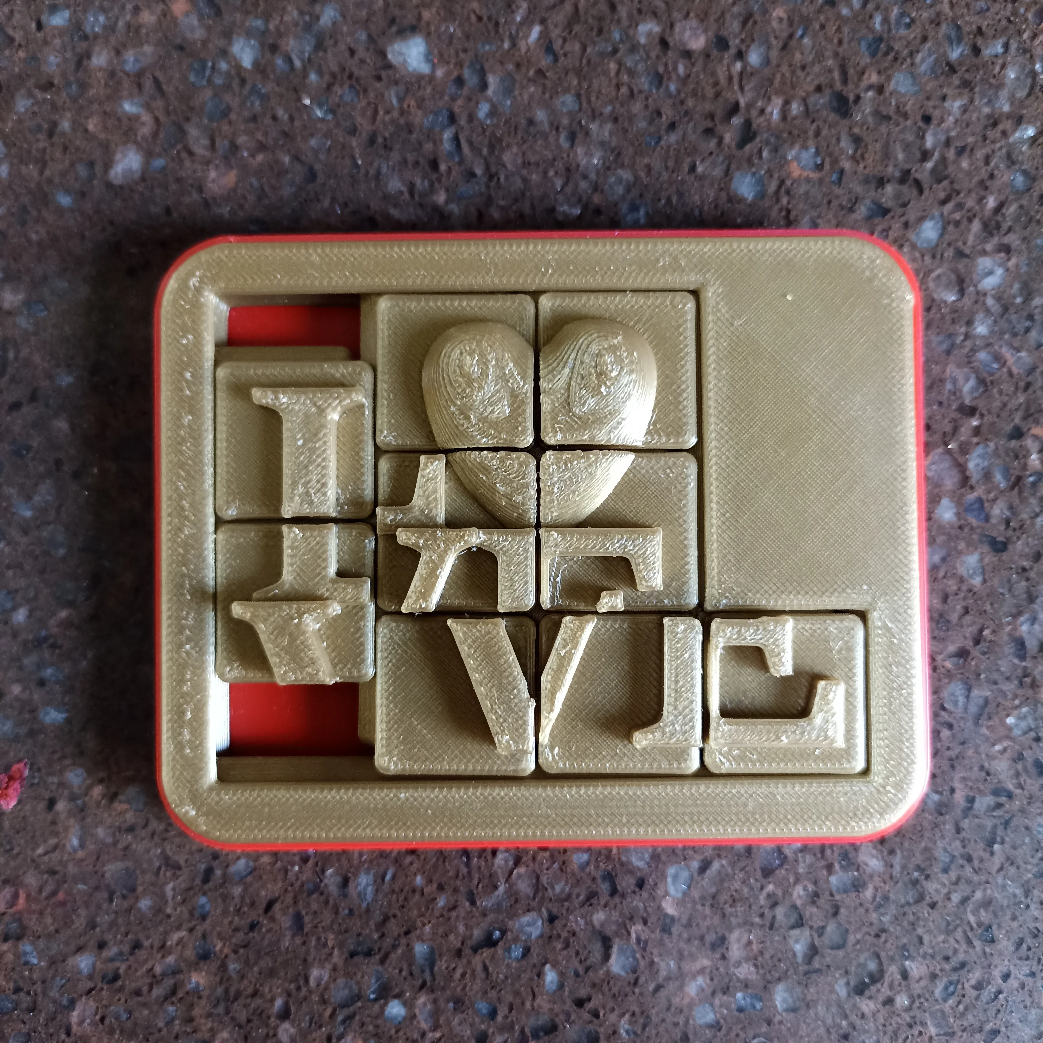 print in place love puzzle 9 sliding pieces fidget toy