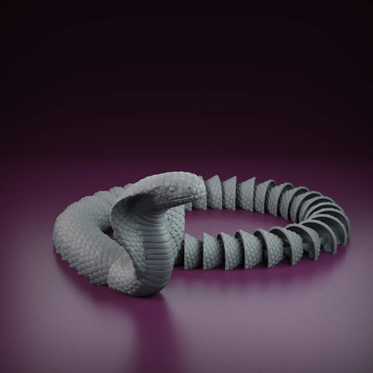 Articulated Flexi Cobra - print-in-place 3D print model