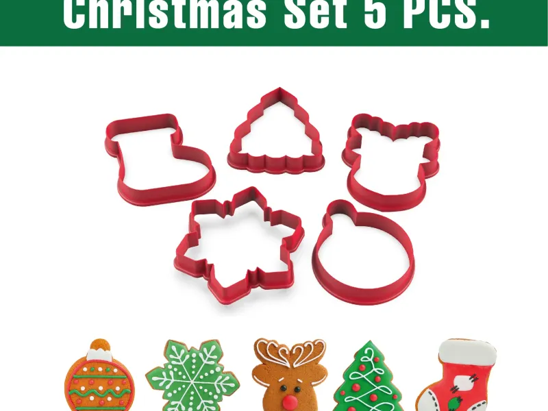 Christmas Cookie Cutter Set (5 PCS), Festive Holiday Baking