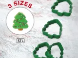 Christmas Tree Cookie Cutter, 3 Sizes, Christmas Tree Shape-0