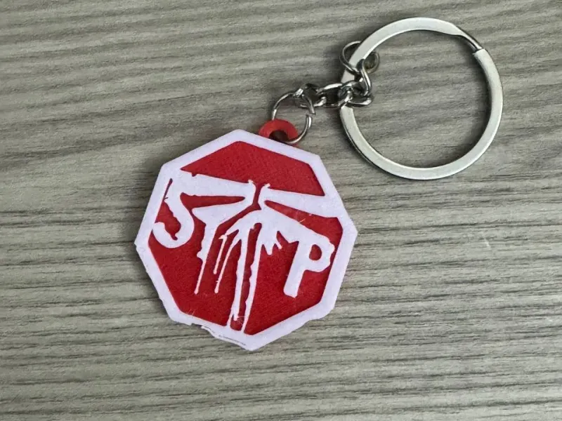 the last of us firefly stop sign [ keychain ] multi-layer
