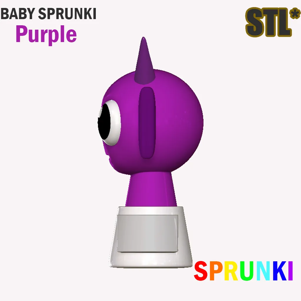 STL Sprunki Incredibox Baby Purple Sprunki STL 3D Character