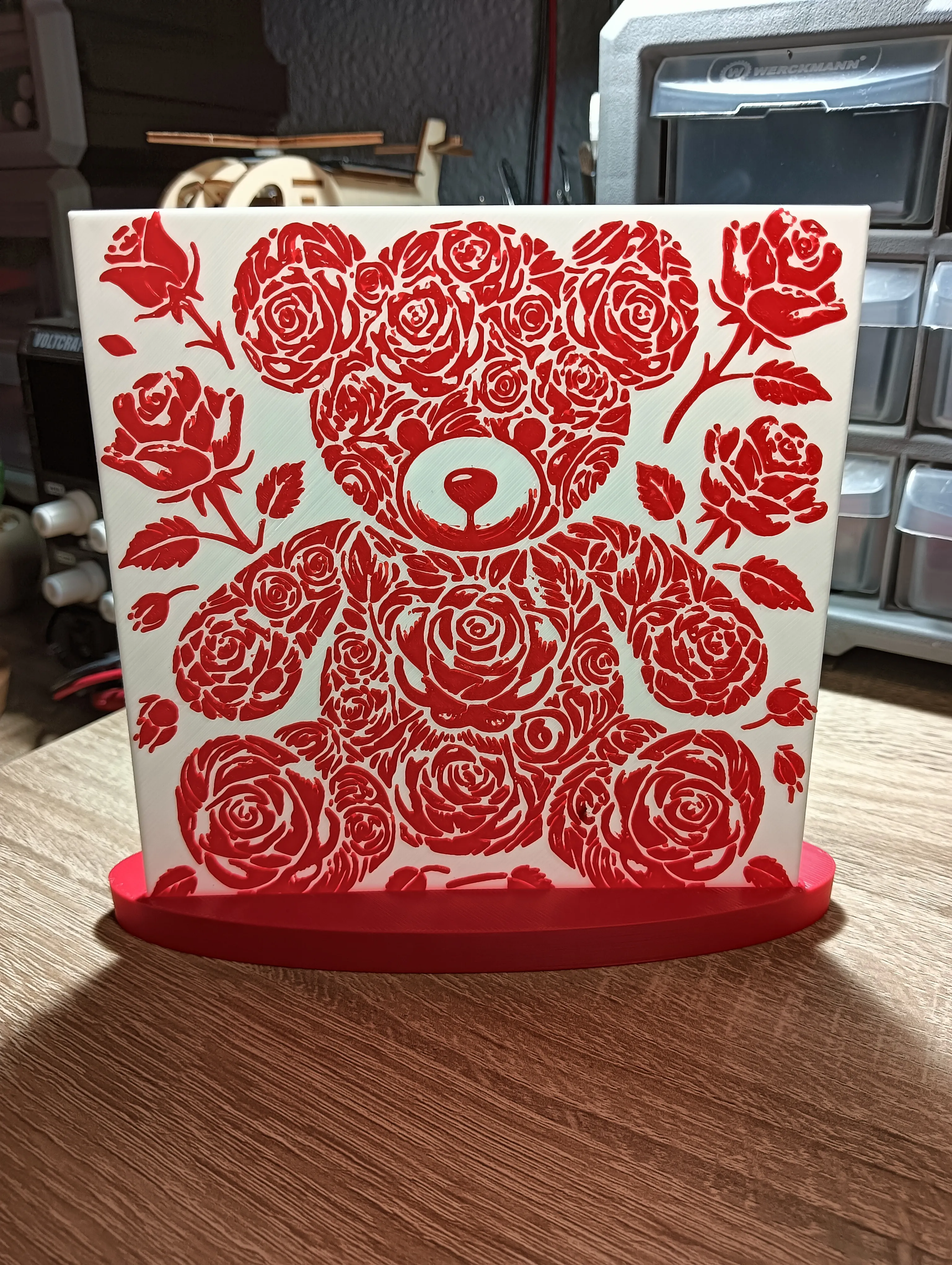 A Rose Teddy Bear Deco/Lamp the perfect Valentine’s Day gift