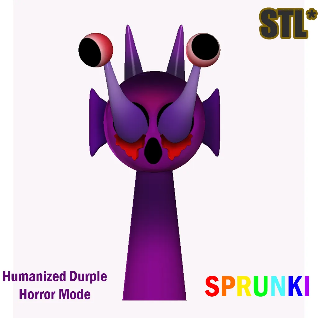 3D Sprunki Incredibox Durple Horror Sprunki STL 3D Character