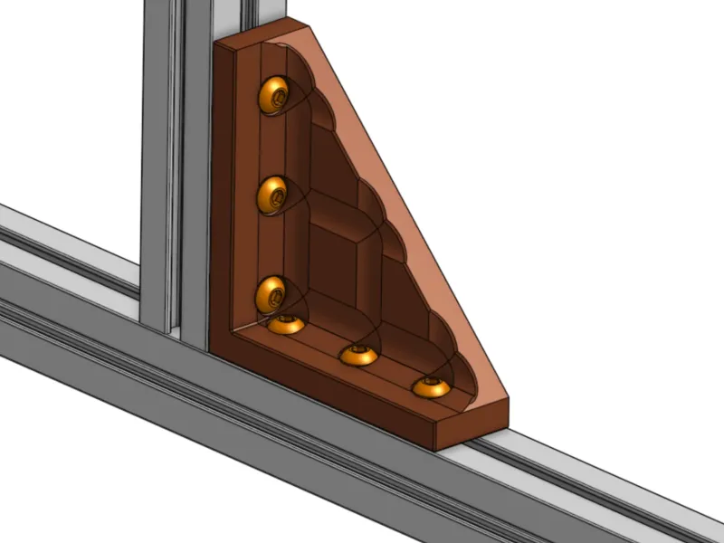 Chocolate Corner Bracket (T-Slot 1515 Profile with M3 Screw)