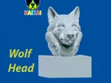 Gray wolf bust - Woft head model - 3D print-1
