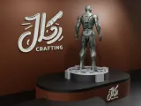STATUA DELL'UOMO DI FERRO CON BASE - MODELLO DI STAMPA 3D AD ALTO DETTAGLIO-2