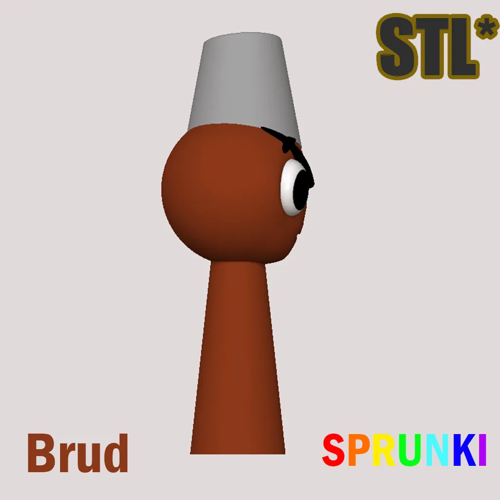 Sprunki Incredibox Brud Brown STL 3D Character Fanart