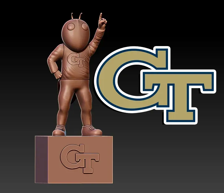 NCAA - BUZZ - ESTÁTUA DA MASCOTE DOS YELLOW JACKETS DA GEORGIA TECH
