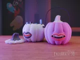 Sexy vampire girl pumpkin Candy bucket Halloween STL-0