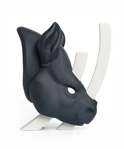 Escultura Decorativa de Rinoceronte Edición Negra Juguete de Fan Art