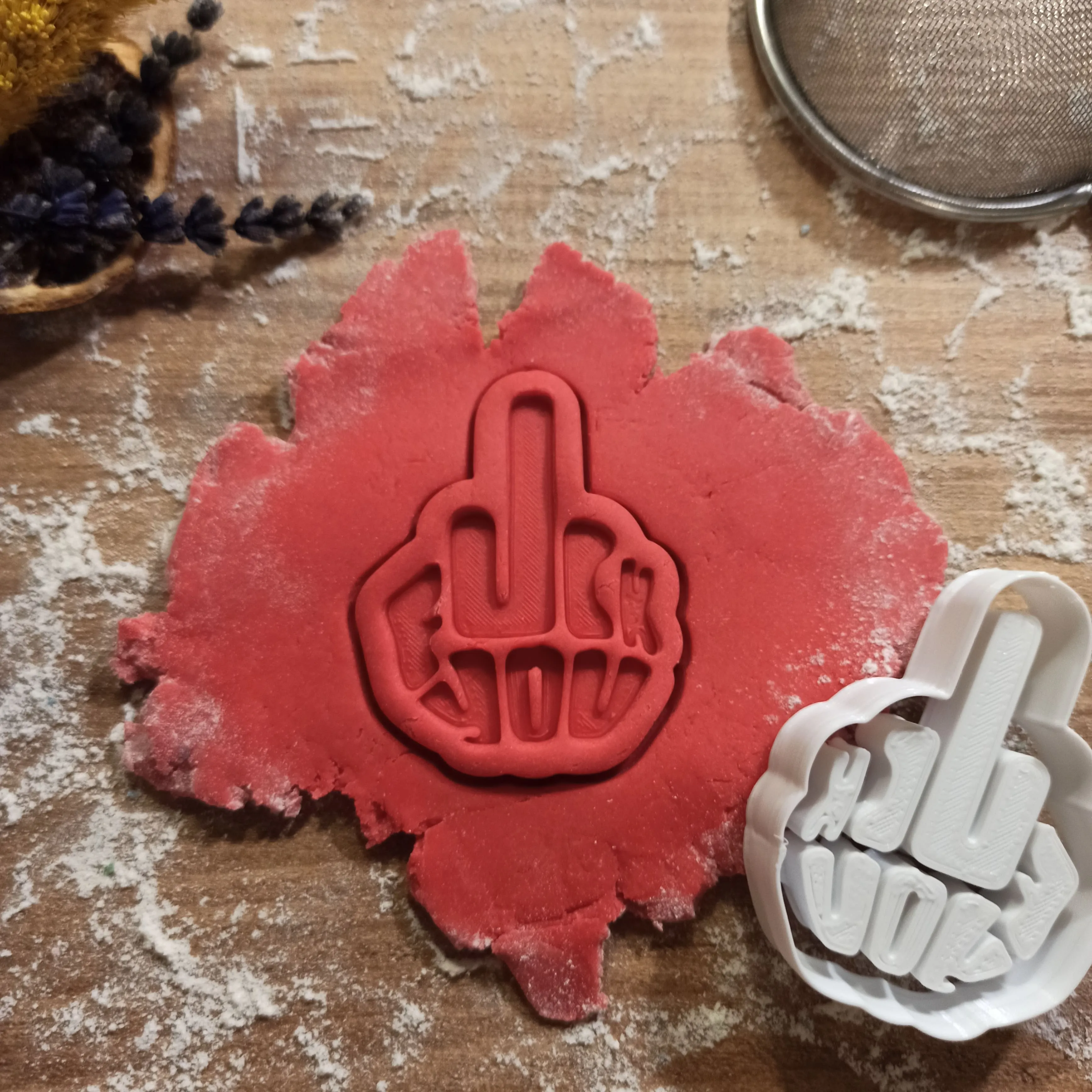 Rude Middle Finger Cookie Cutter; F*ck You, for Mean People