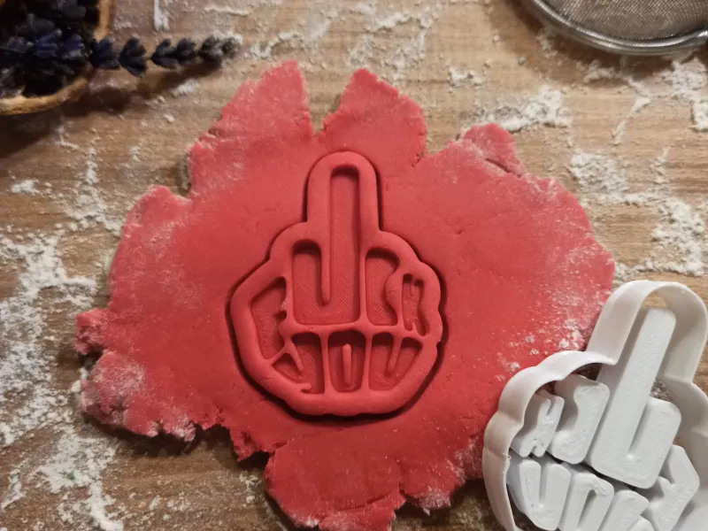 Rude Middle Finger Cookie Cutter; F*ck You, for Mean People