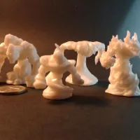 4 Elemental Pack - PRESUPPORTED - 32mm scale - D&D-0
