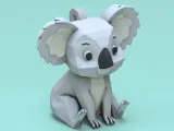 Low poly koala keychain-0