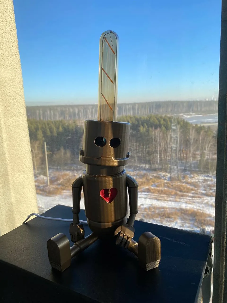 Sad robot lamp