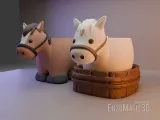 Horse - flower pot planter, pencil holder - 3mf stl-1